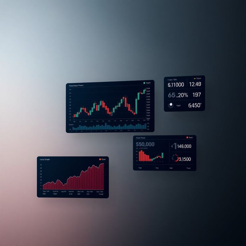 Paneles de datos y métricas de riesgo del terminal de trading